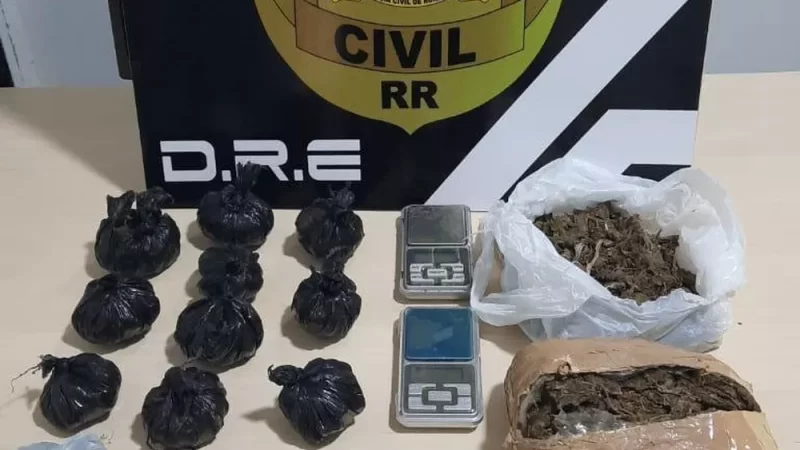 Trio é preso com cocaína e pacotes de maconha em Boa Vista