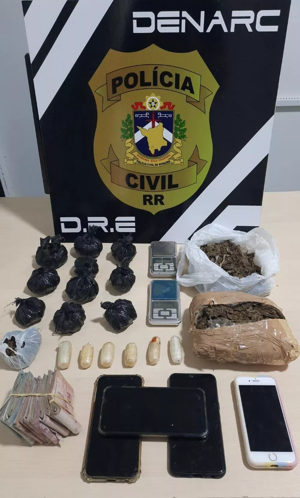 Trio é preso com cocaína e pacotes de maconha em Boa Vista