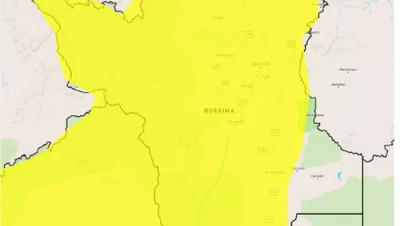 Inmet emite alerta amarelo de chuvas intensas para todos os municípios de Roraima