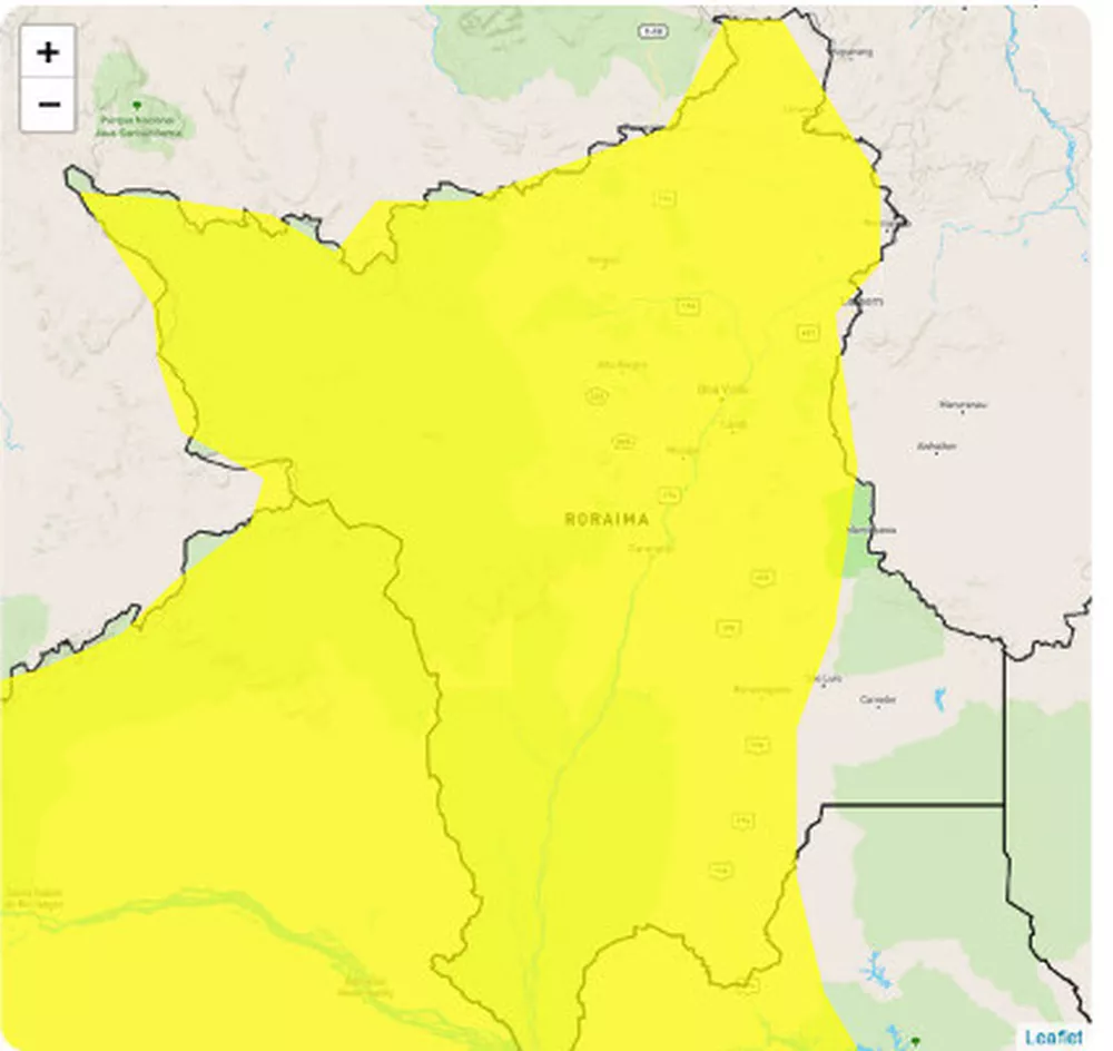 Inmet emite alerta amarelo de chuvas intensas para todos os municípios de Roraima