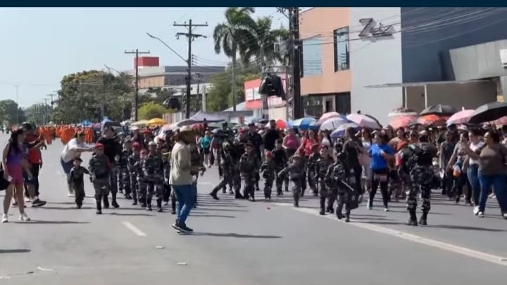 Desfile de 7 de Setembro em Roraima tem grupo de mais de 20 crianças e adolescentes com fardas do Bope