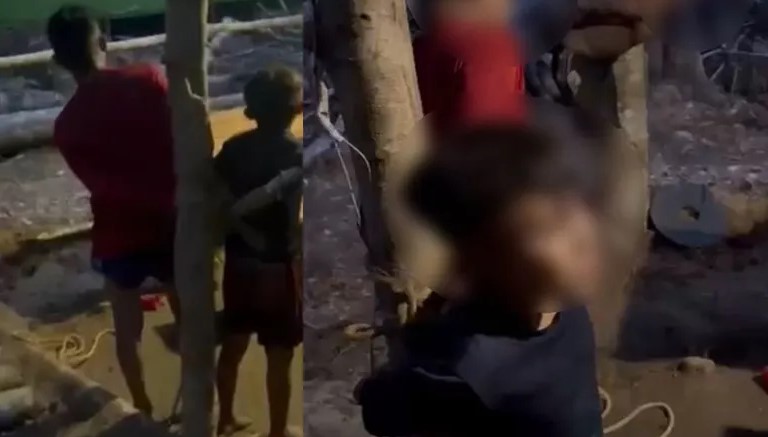 Acusadas de furto por garimpeiros, três crianças indígenas são amarradas em troncos de árvore na Terra Yanomami